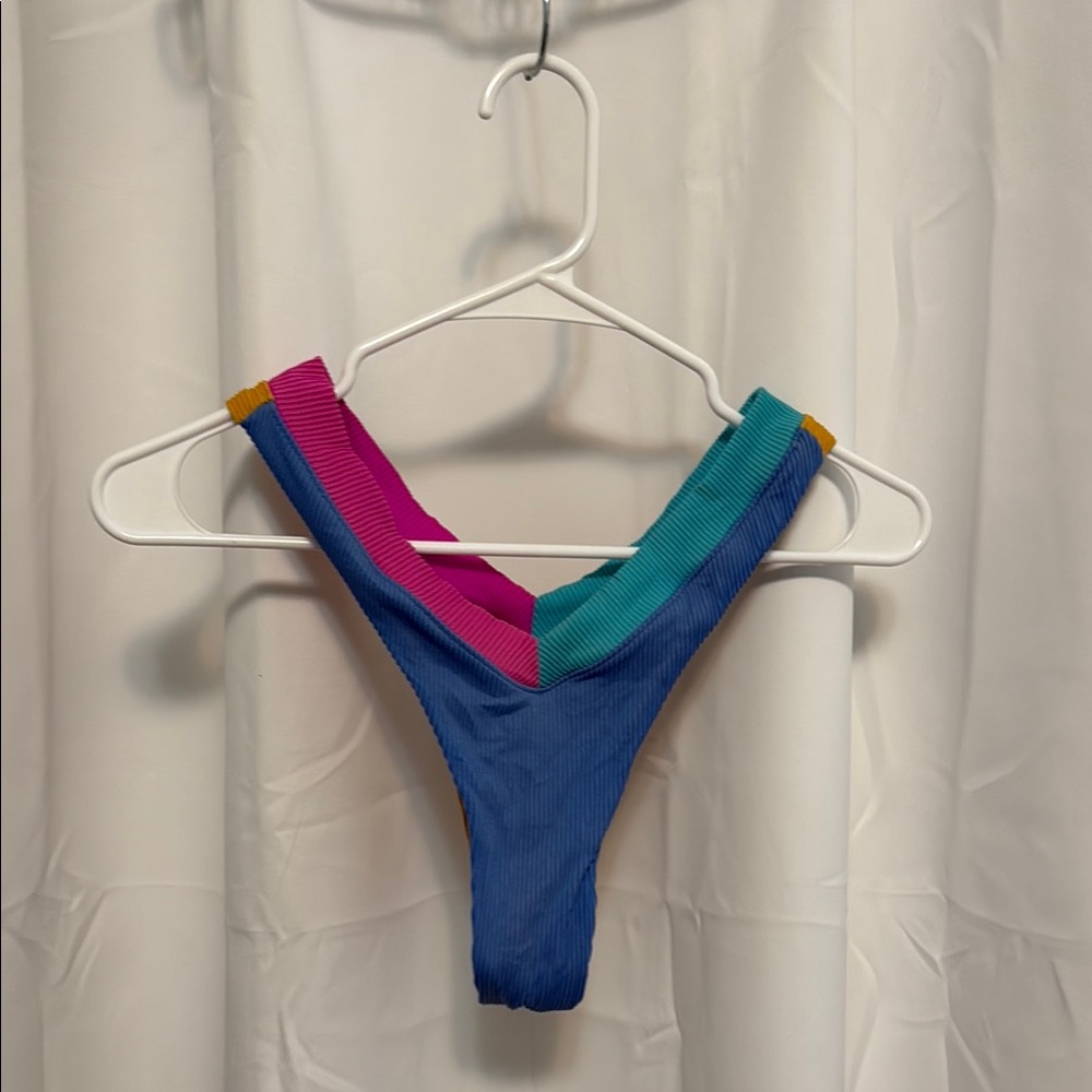 Colorful Ribbed Bikini Bottom and top